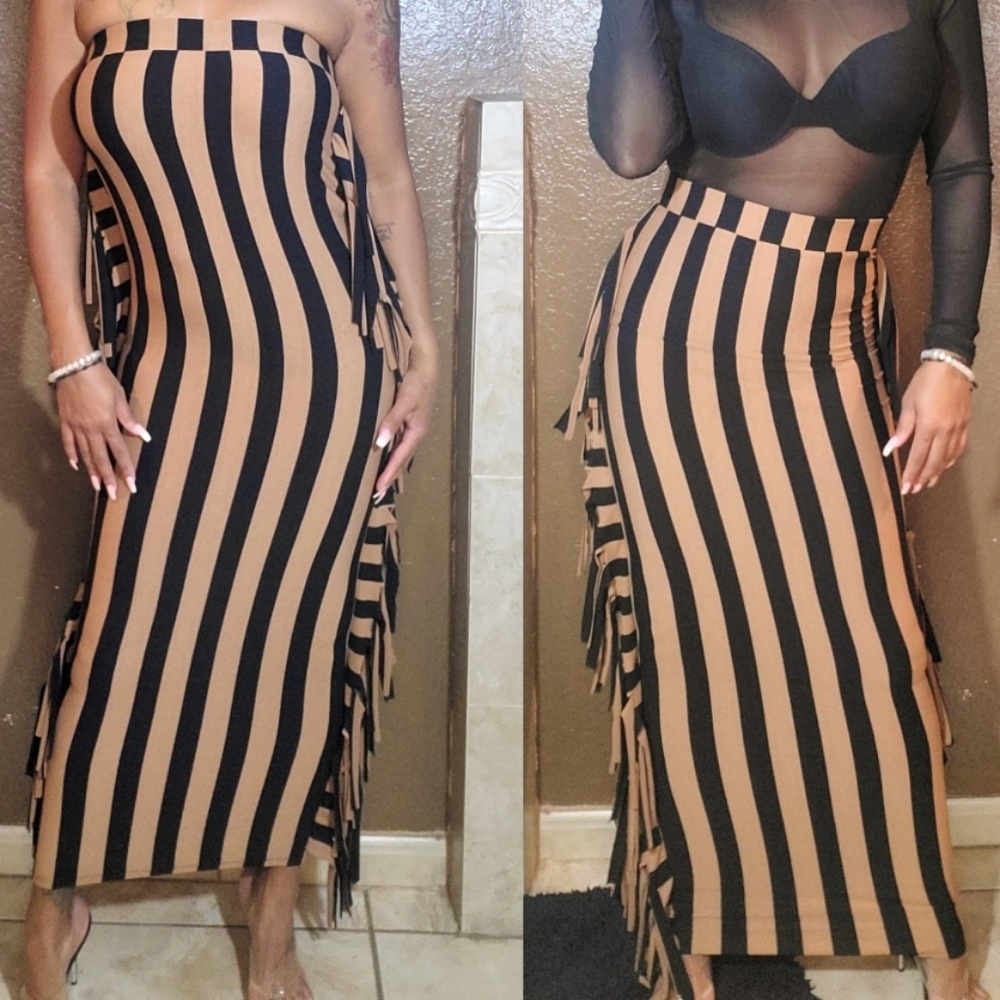 Fringe maxi skirt